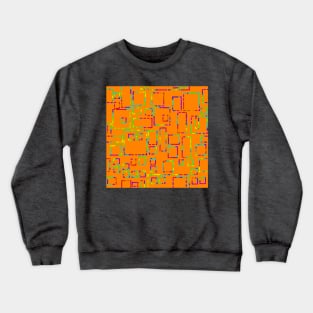 Rainbow Blocks on Orange Crewneck Sweatshirt